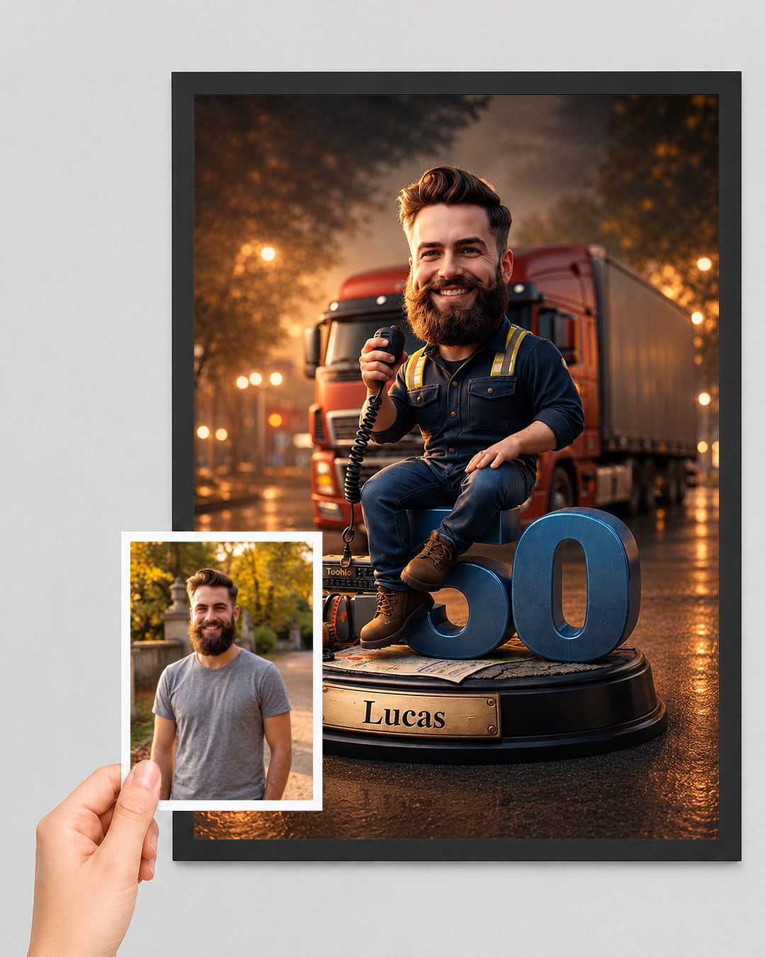 Truck Driver Caricature – For Dad, Work Colleague, Boyfriend