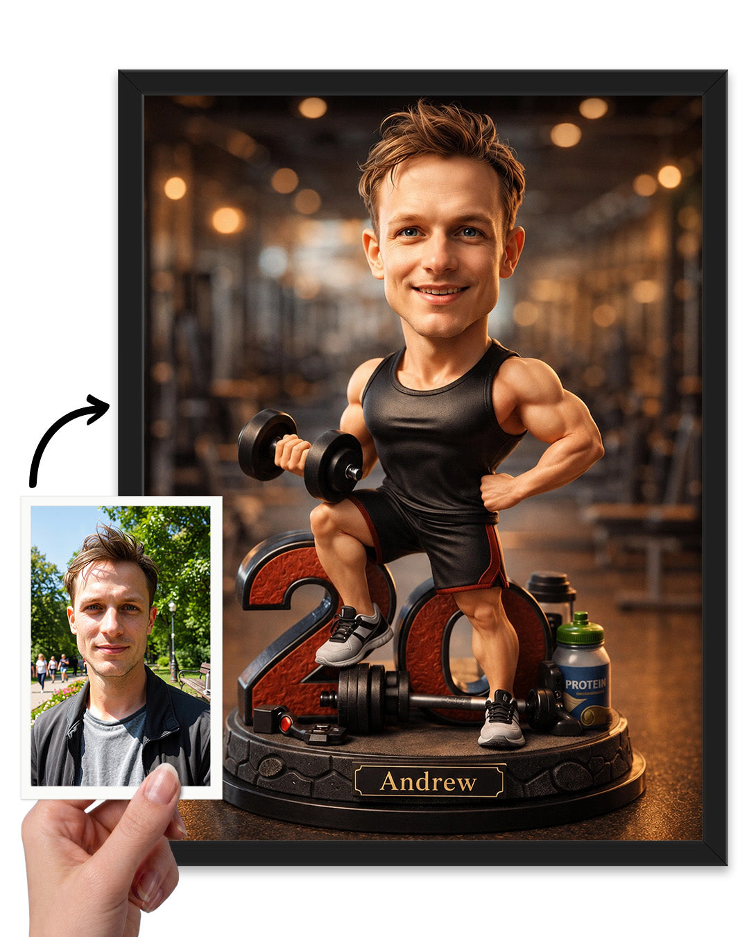 Personalized Bodybuilder Portrait | Custom Illustration from Your Photo