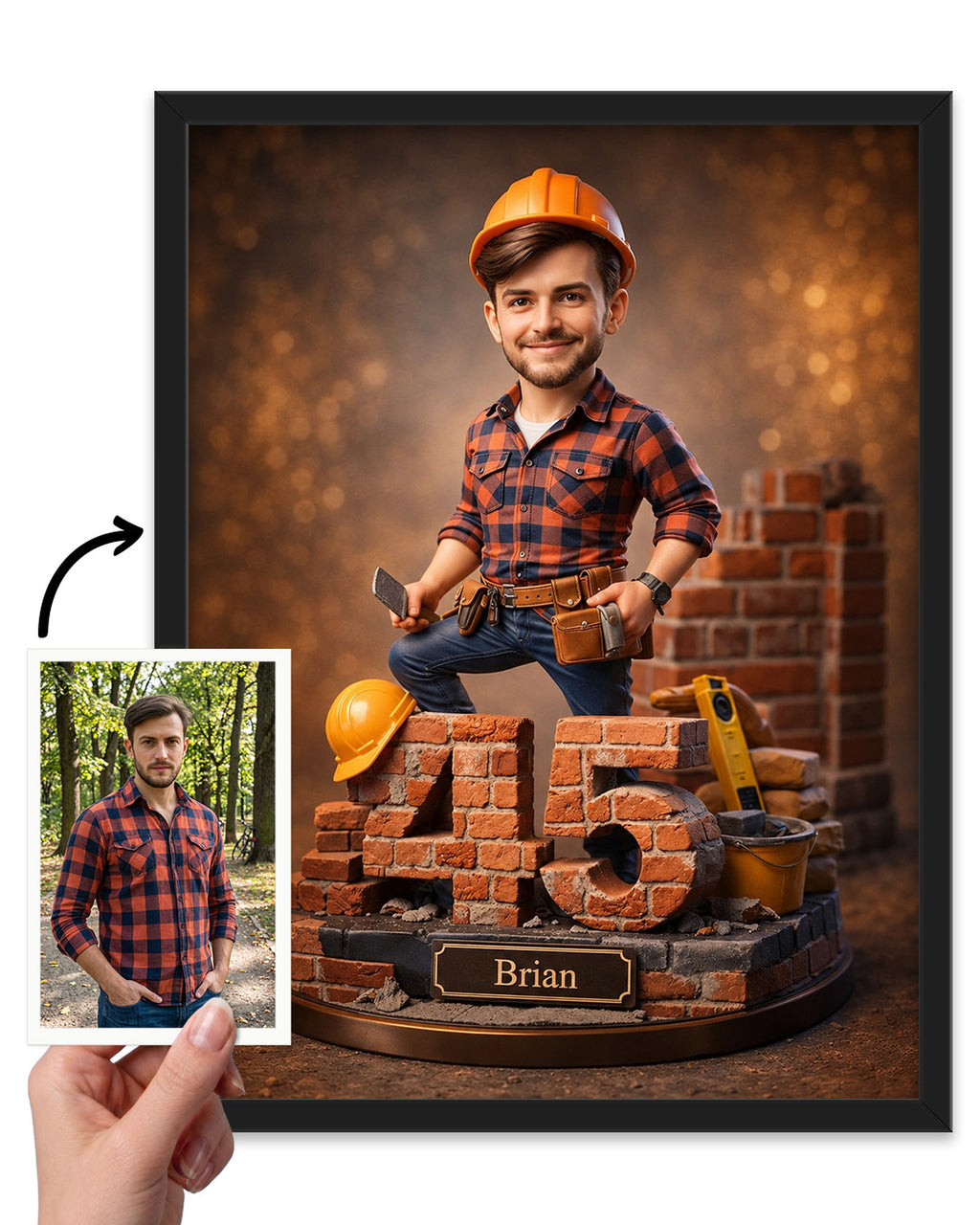 Personalized Construction Worker Portrait | Custom Image from Your Photo