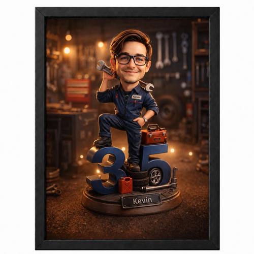 Custom Auto Mechanic Portrait | Personalized Image from Your Photo