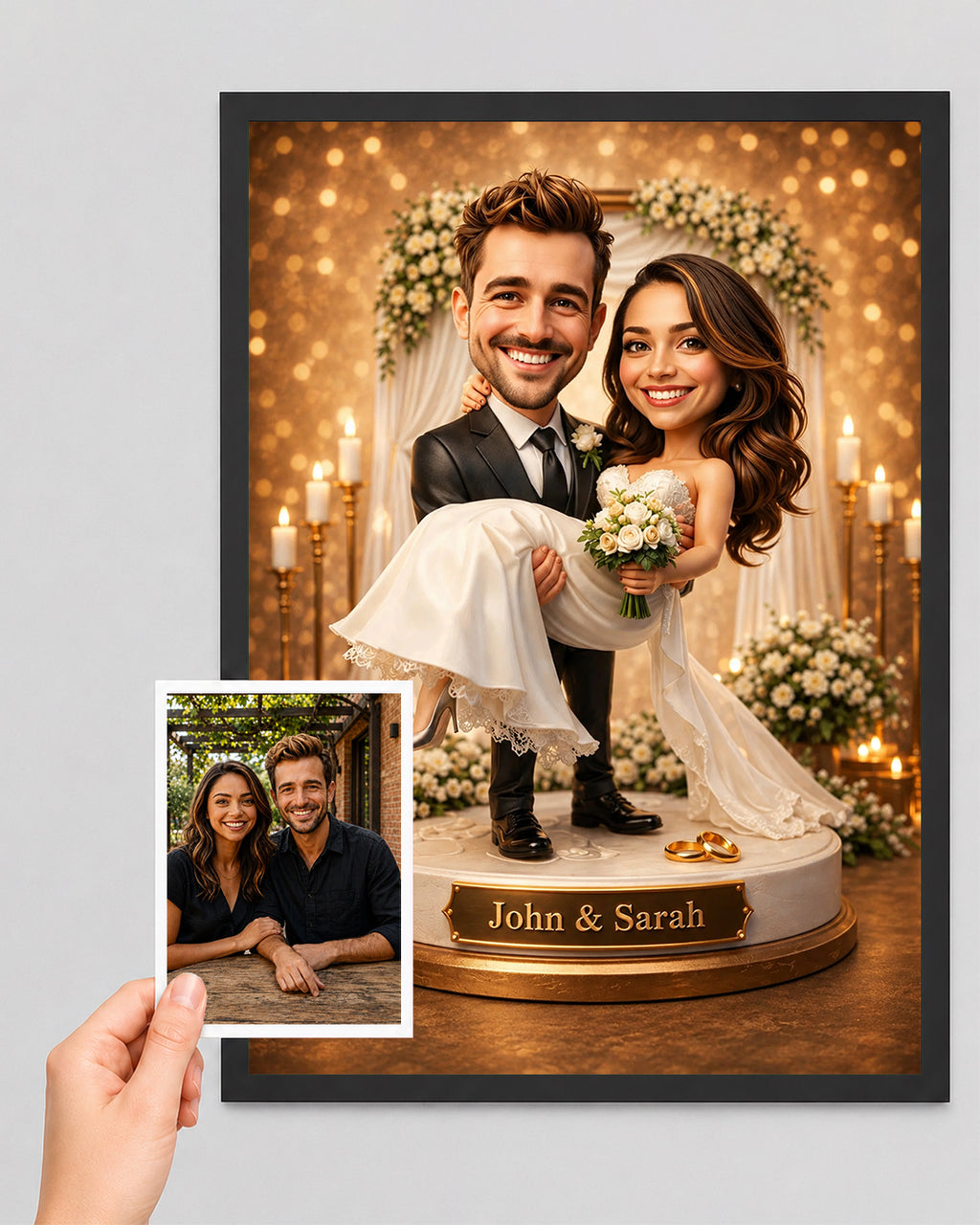 Wedding Couple Portrait  from Photo | Personalized Canvas Print | Custom Wedding Portrait | Unique Anniversary Gift