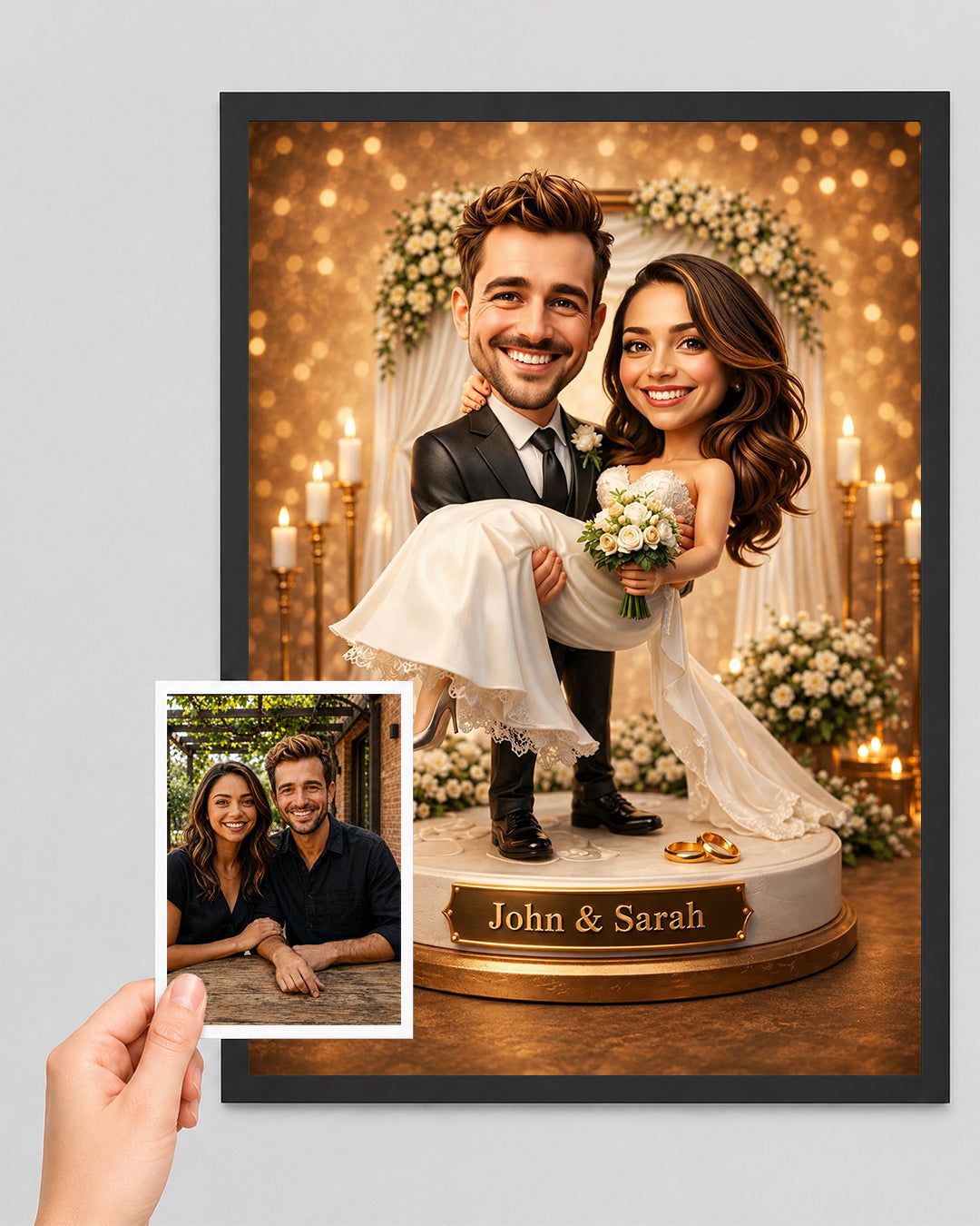 Wedding Caricature from Photo - Personalized Gift for Newlyweds