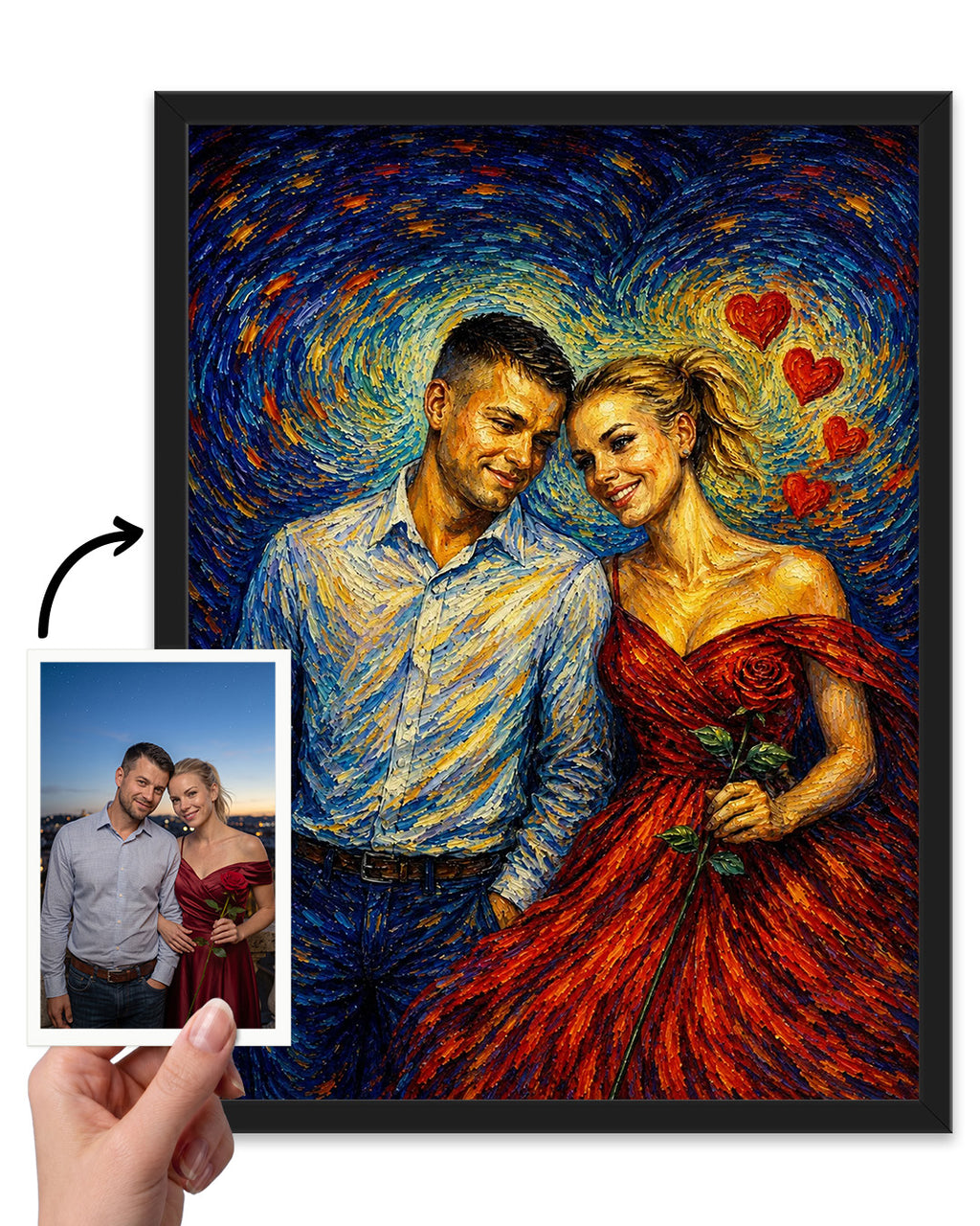 Custom Couple Portrait | Personalized Oil Painting from Your Photo