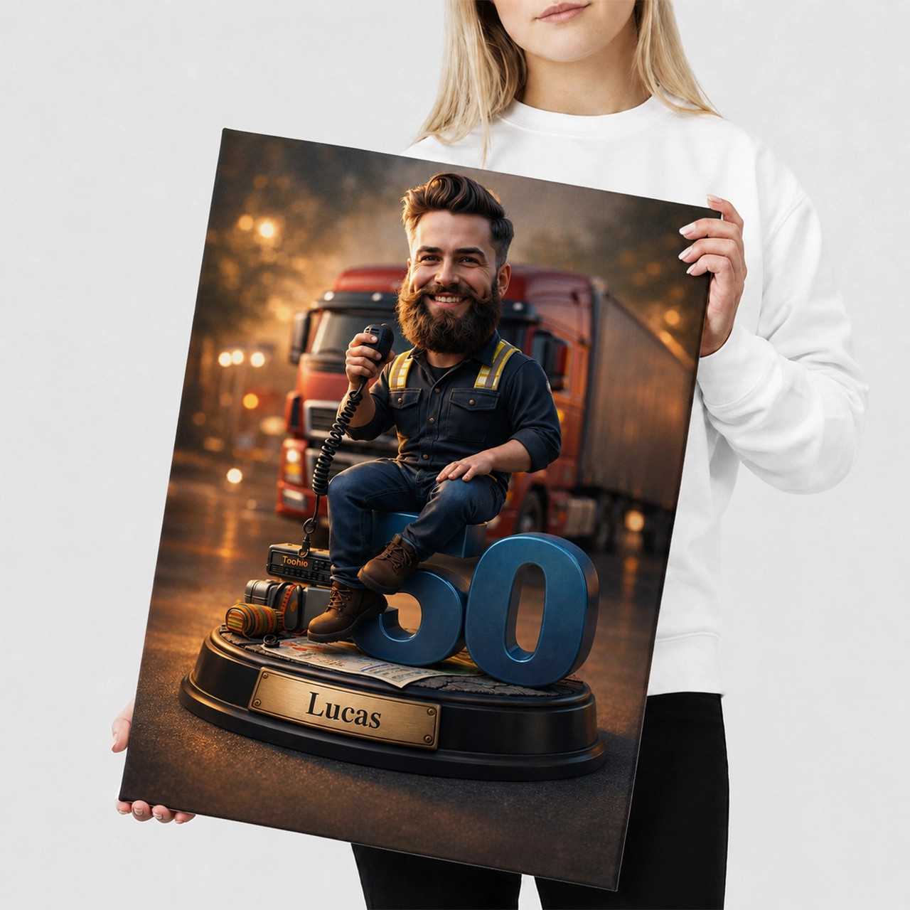 Truck Driver Caricature – For Dad, Work Colleague, Boyfriend