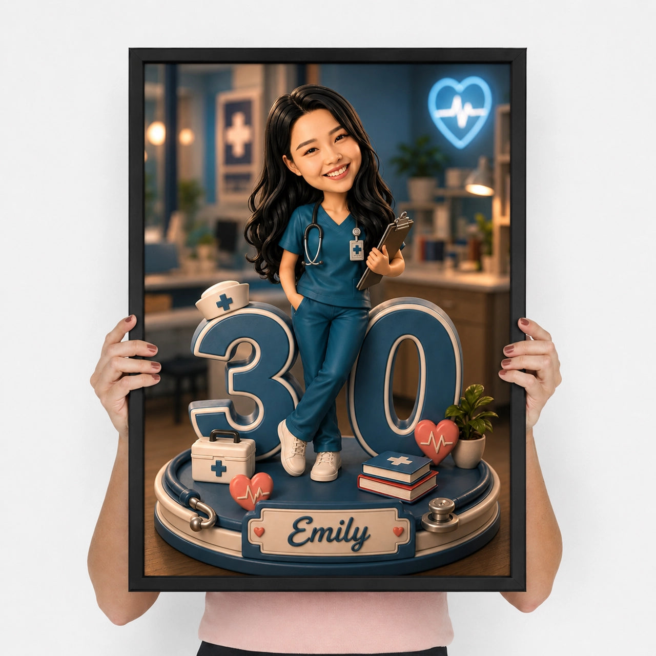 Female Doctor Caricature from Photo - Personalized Gift for Her