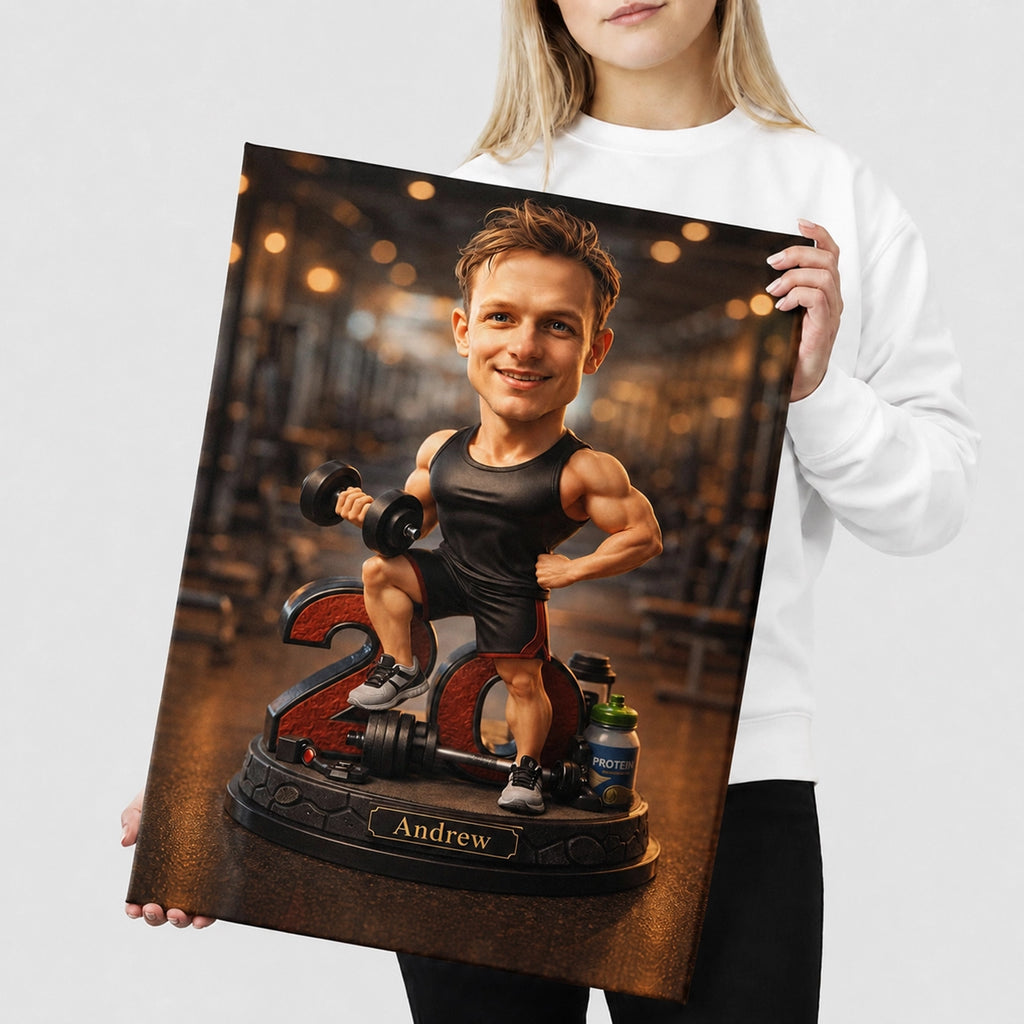 Bodybuilder Caricature from Photo - Personalized Gift for Him