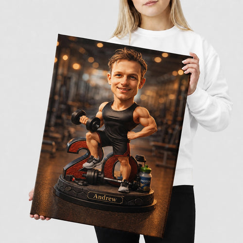 Bodybuilder Caricature from Photo - Personalized Gift for Him