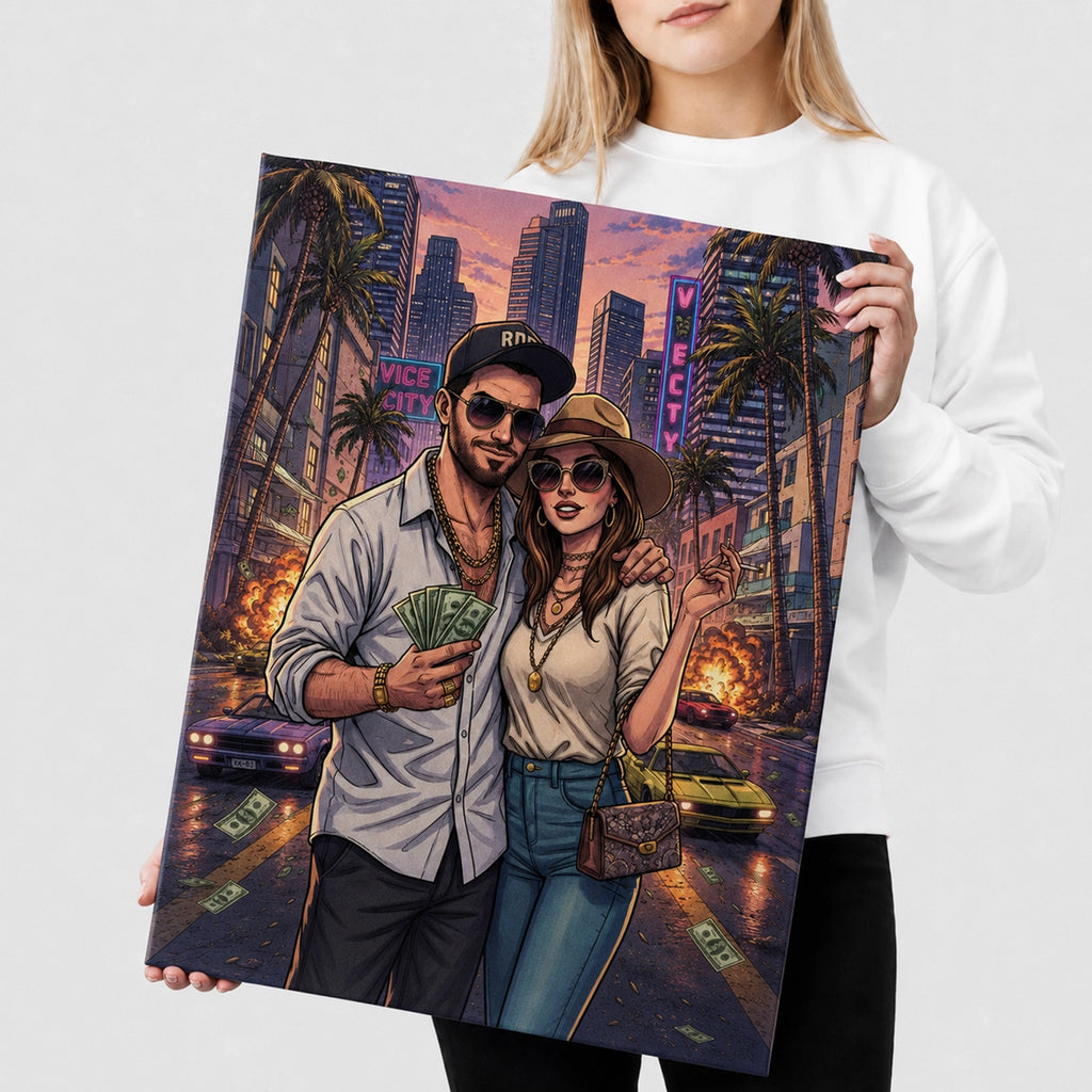 Personalized GTA-Style Portrait from Photo - Custom Gaming Gift