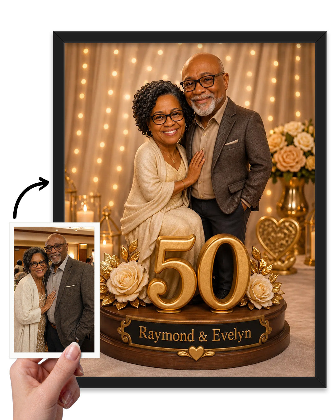 Wedding Couple Portrait  from Photo  |  Custom Wedding Portrait | Unique Anniversary Gift