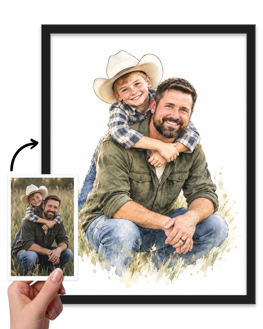 Delicate Watercolor Portrait from Photo – Personalized Canvas Painting, Custom Couple Wedding, Engagement & Anniversary Gift