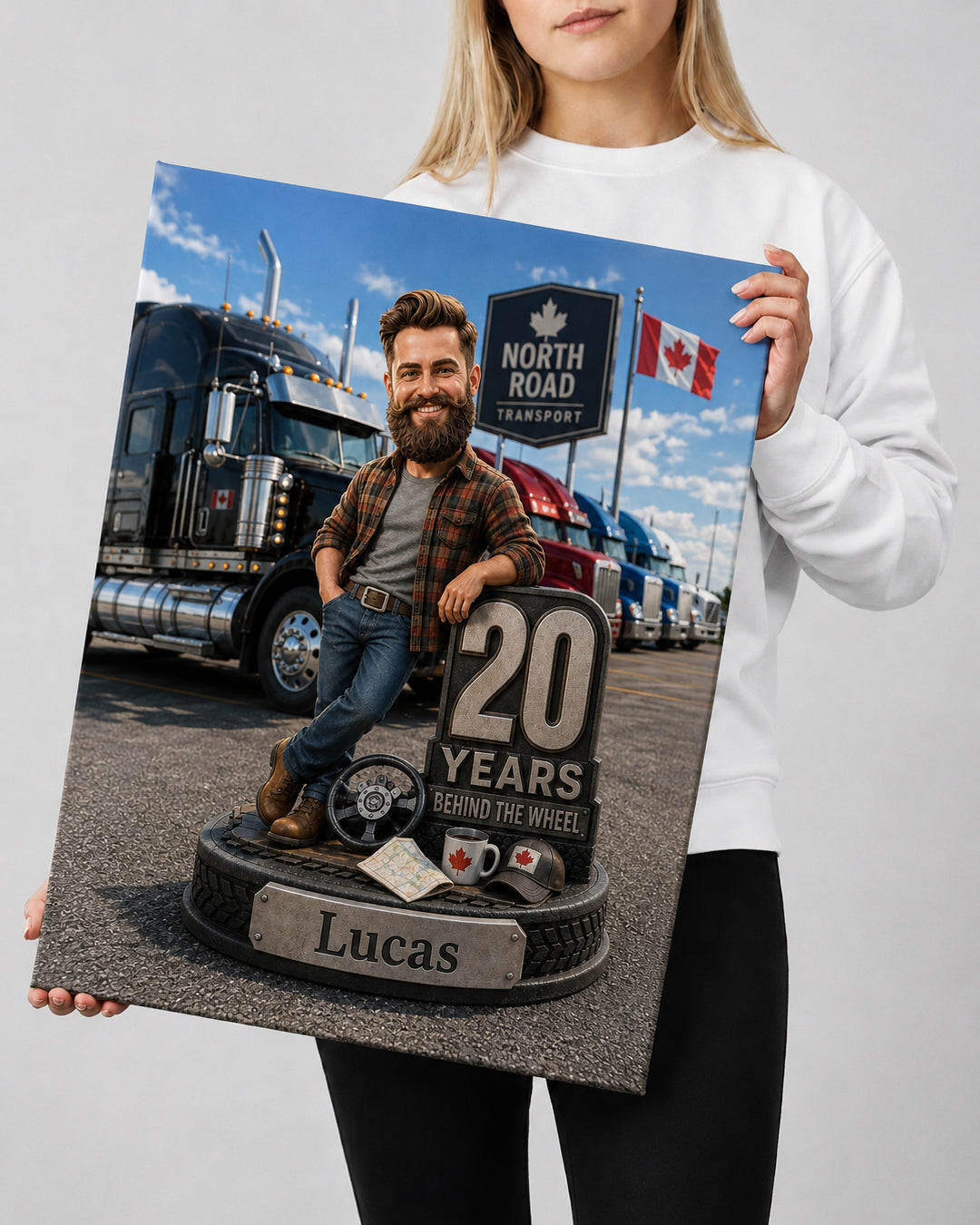 Truck Driver Caricature – For Dad, Work Colleague, Boyfriend