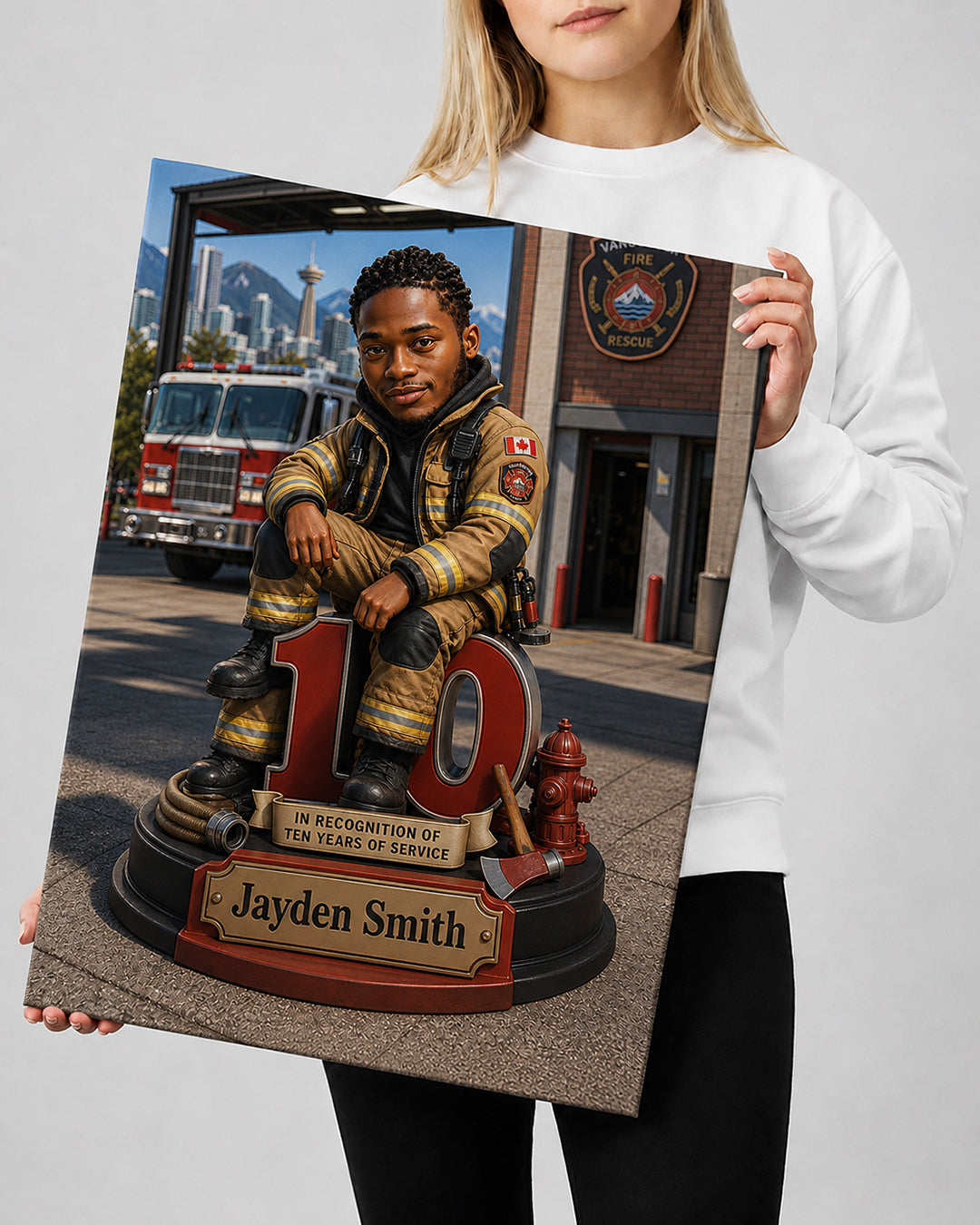 Firefighter Caricature from Photo - Birthday Gift for Husband
