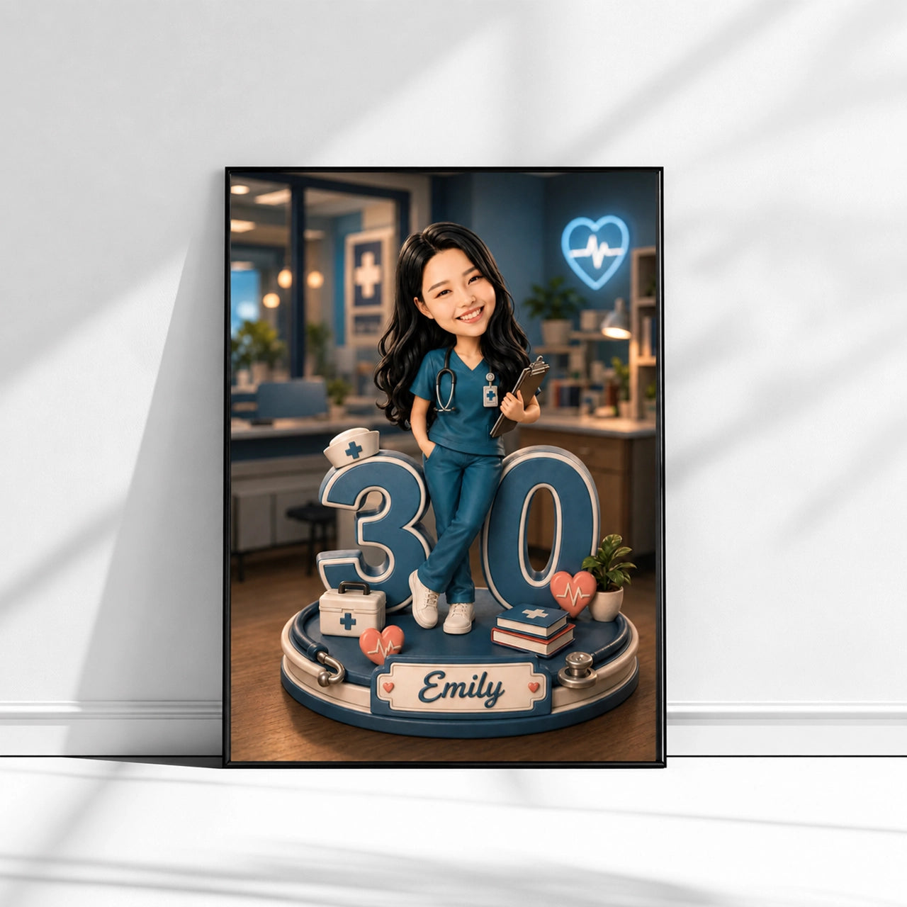Female Doctor Caricature from Photo - Personalized Gift for Her