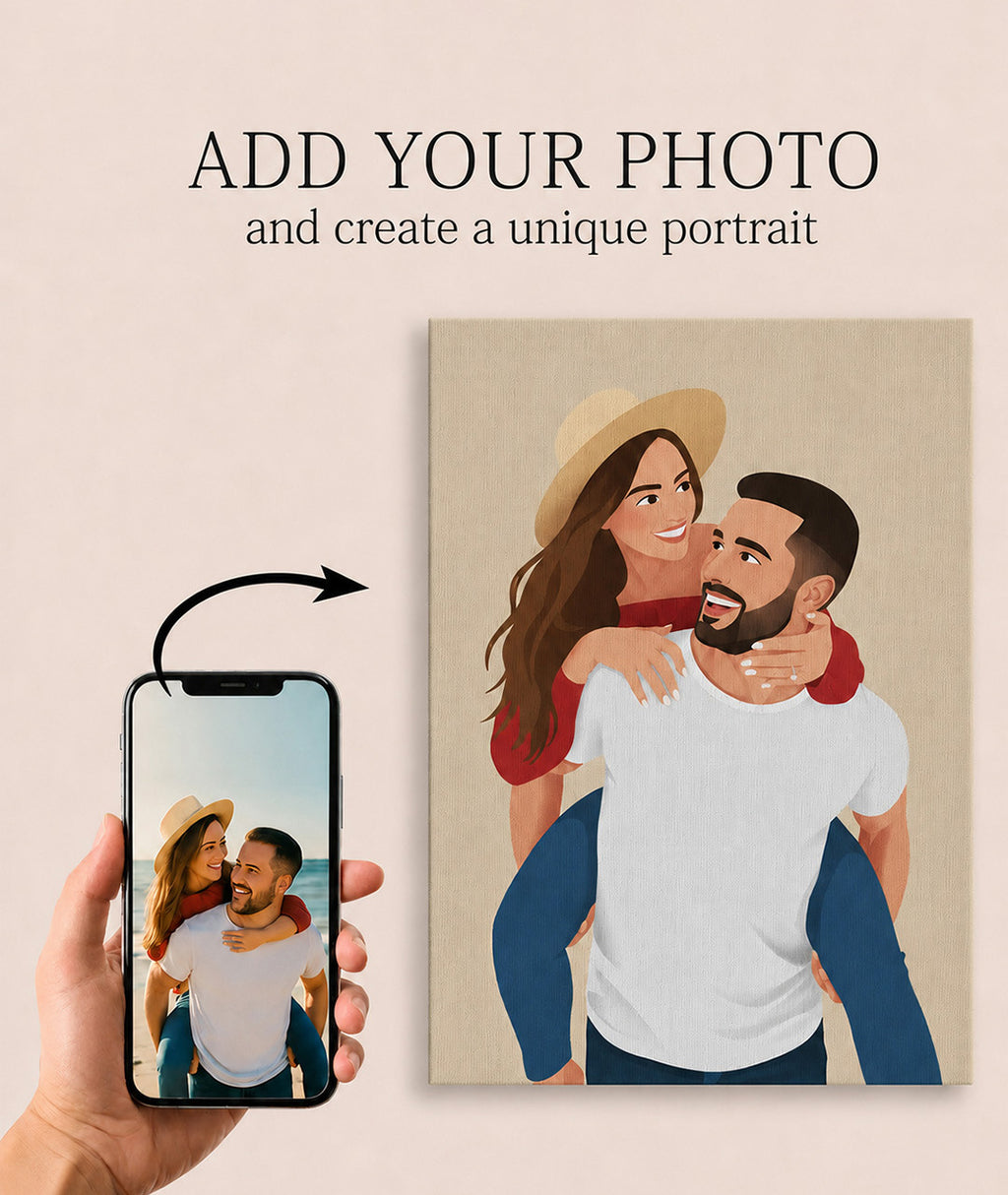 Custom Faceless Portrait from Photo | Personalized Canvas Print | Minimalist Digital Illustration | Unique Wall Art