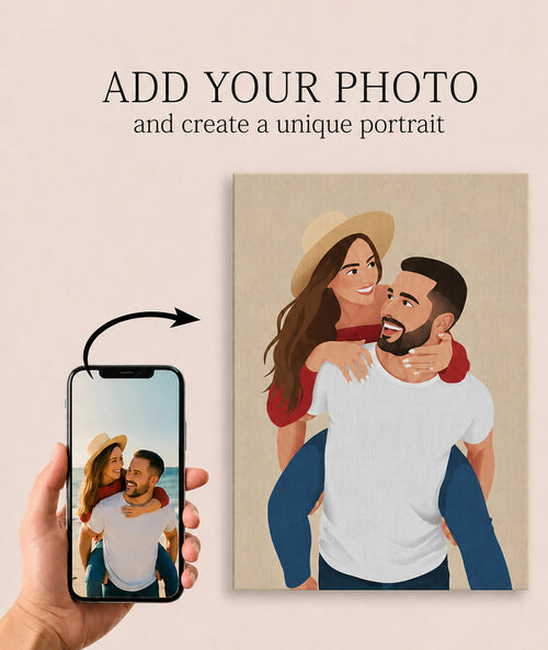 Custom Faceless Portrait from Photo | Personalized Canvas Print | Minimalist Digital Illustration | Unique Wall Art