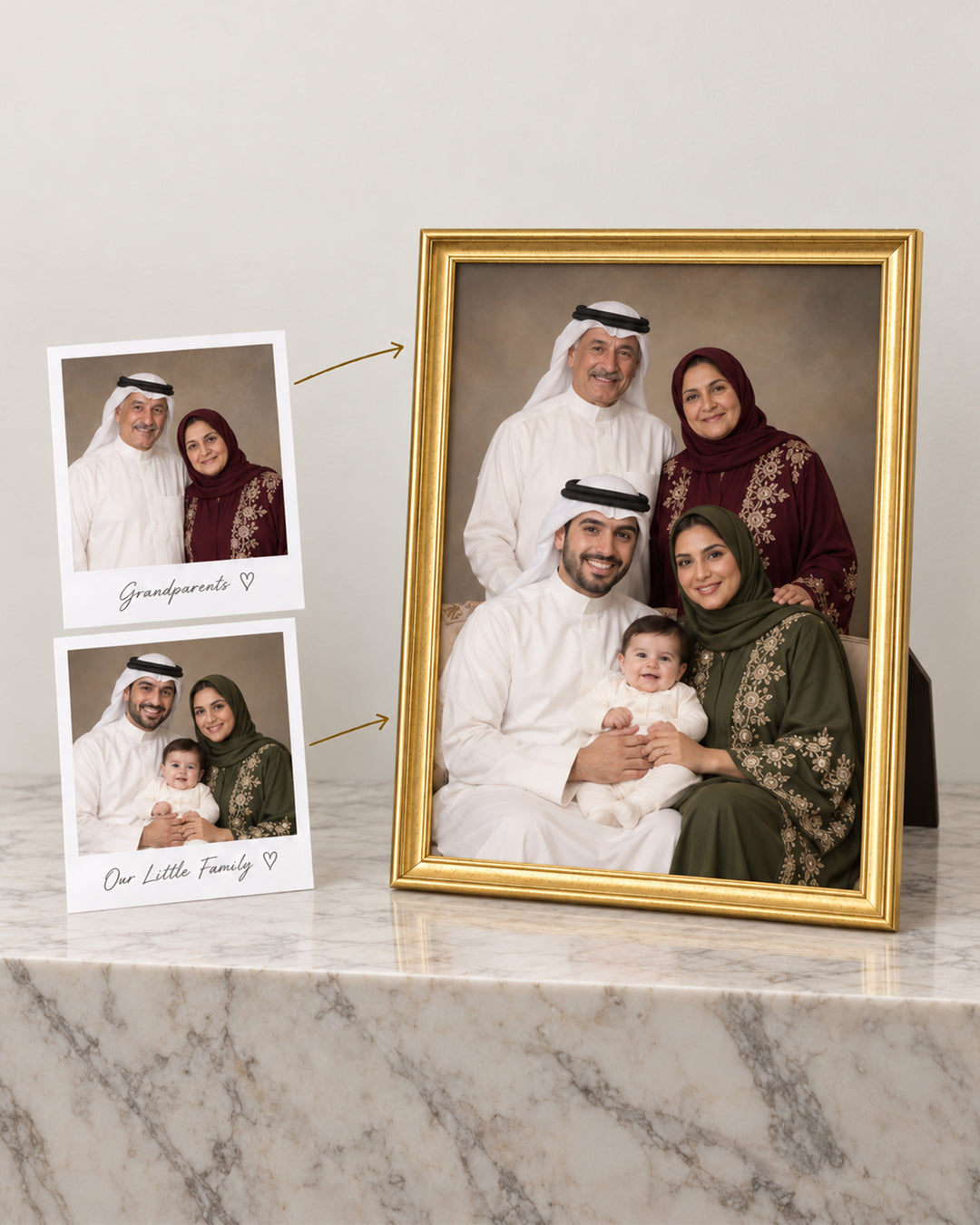 Custom Family Portrait from Multiple Photos | Personalized Canvas Print | Mother’s Day & Father’s Day Gift Idea | Combined Family Photo Art