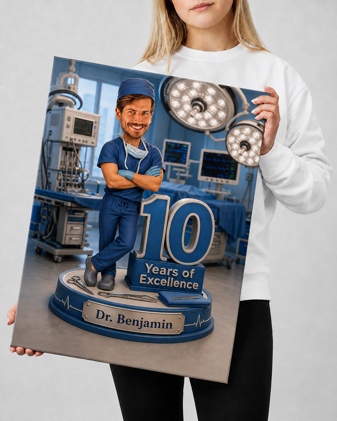 Doctor Caricature - Personalized Birthday Gift for Dad, Work Colleague, Husband