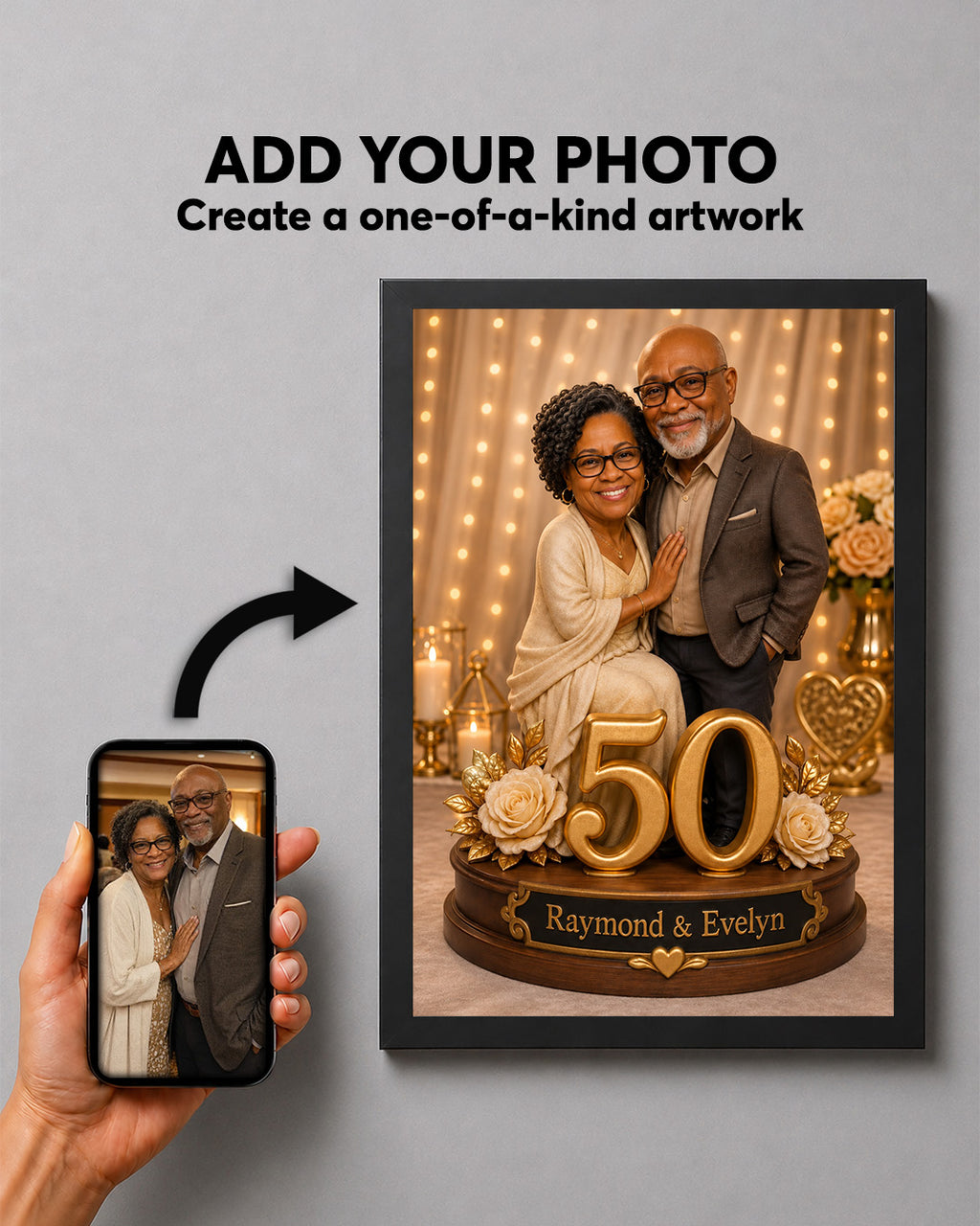 Wedding Couple Portrait  from Photo  |  Custom Wedding Portrait | Unique Anniversary Gift