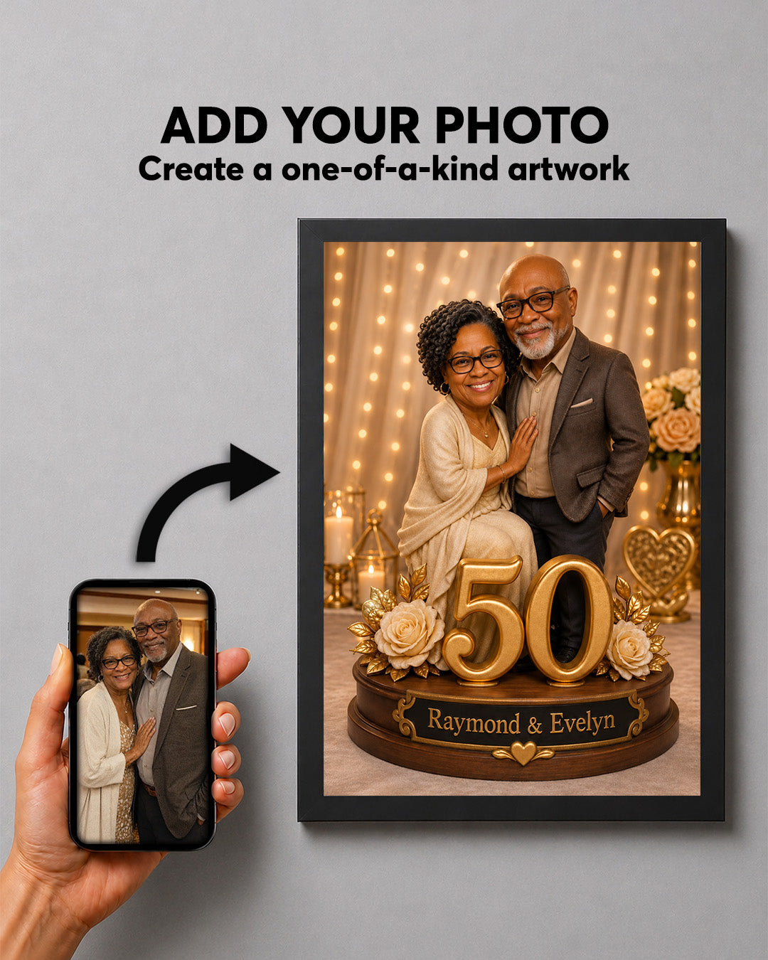 Wedding Couple Portrait  from Photo  |  Custom Wedding Portrait | Unique Anniversary Gift