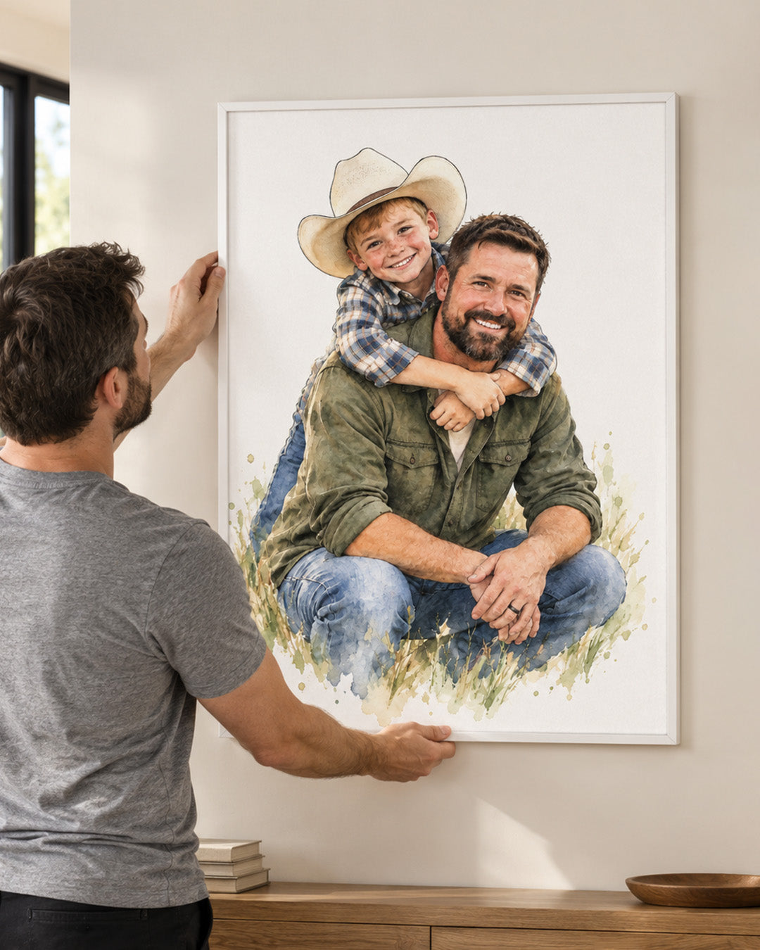 Delicate Watercolor Portrait from Photo – Personalized Canvas Painting, Custom Couple Wedding, Engagement & Anniversary Gift