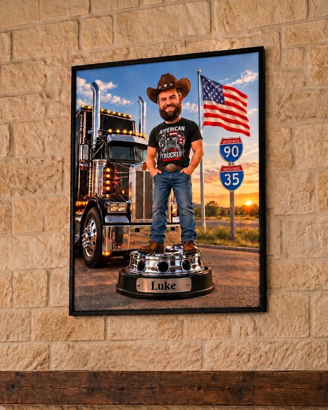 Personalized Trucker Portrait | Custom Illustration from Your Photo