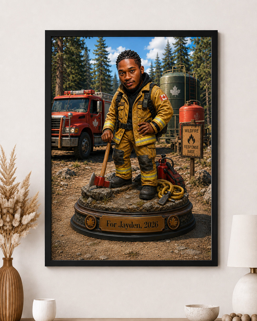 Firefighter Caricature from Photo - Birthday Gift for Husband