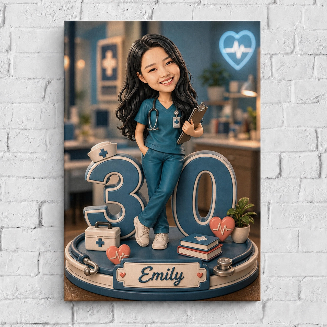 Female Doctor Caricature from Photo - Personalized Gift for Her