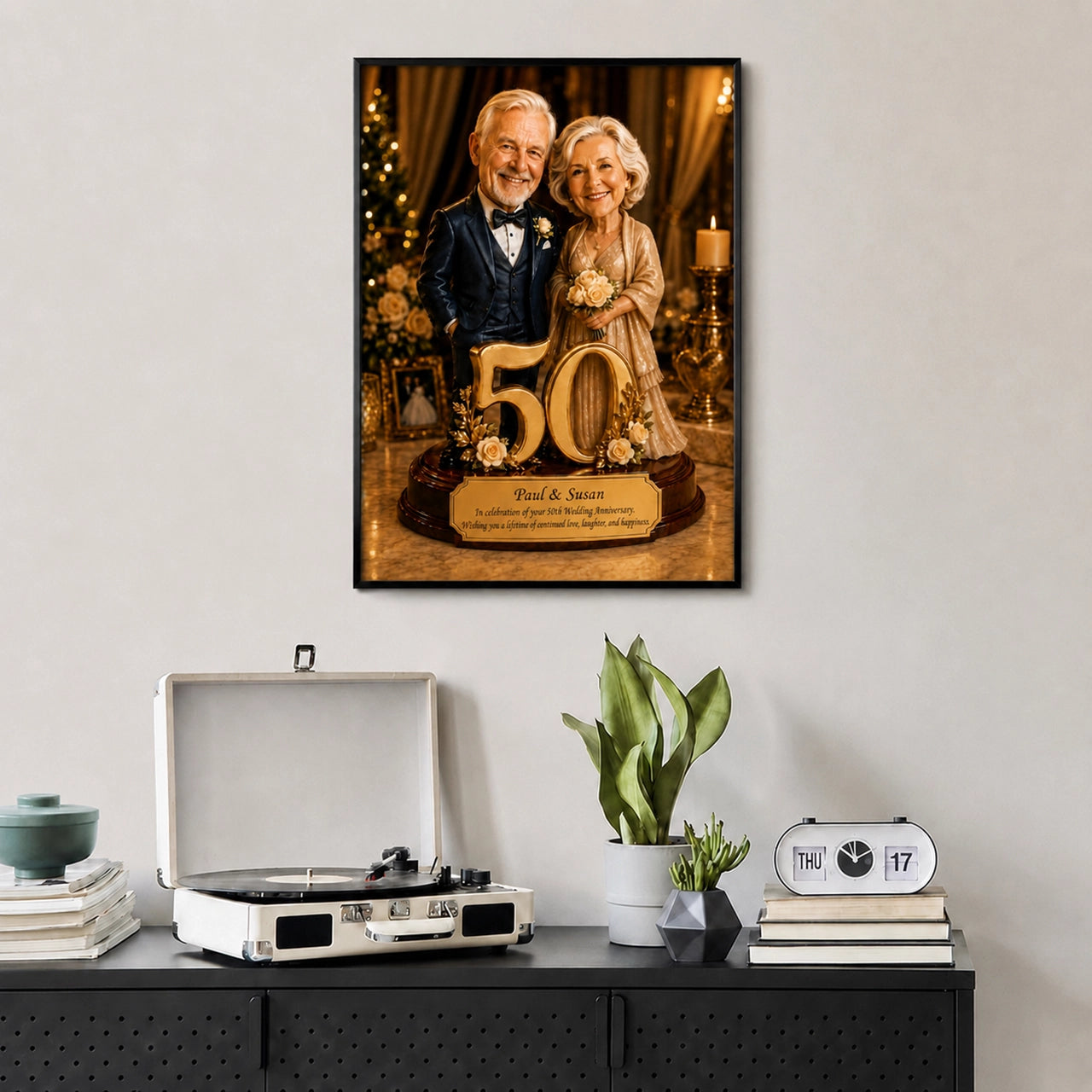 50th Wedding Anniversary Caricature from Photo - Personalized Gift