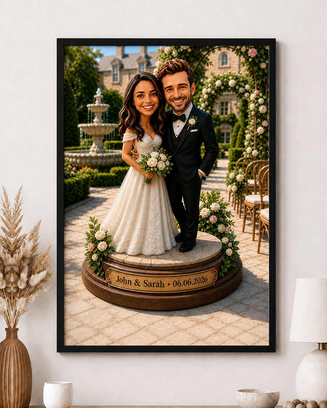 Wedding Caricature from Photo - Personalized Gift for Newlyweds