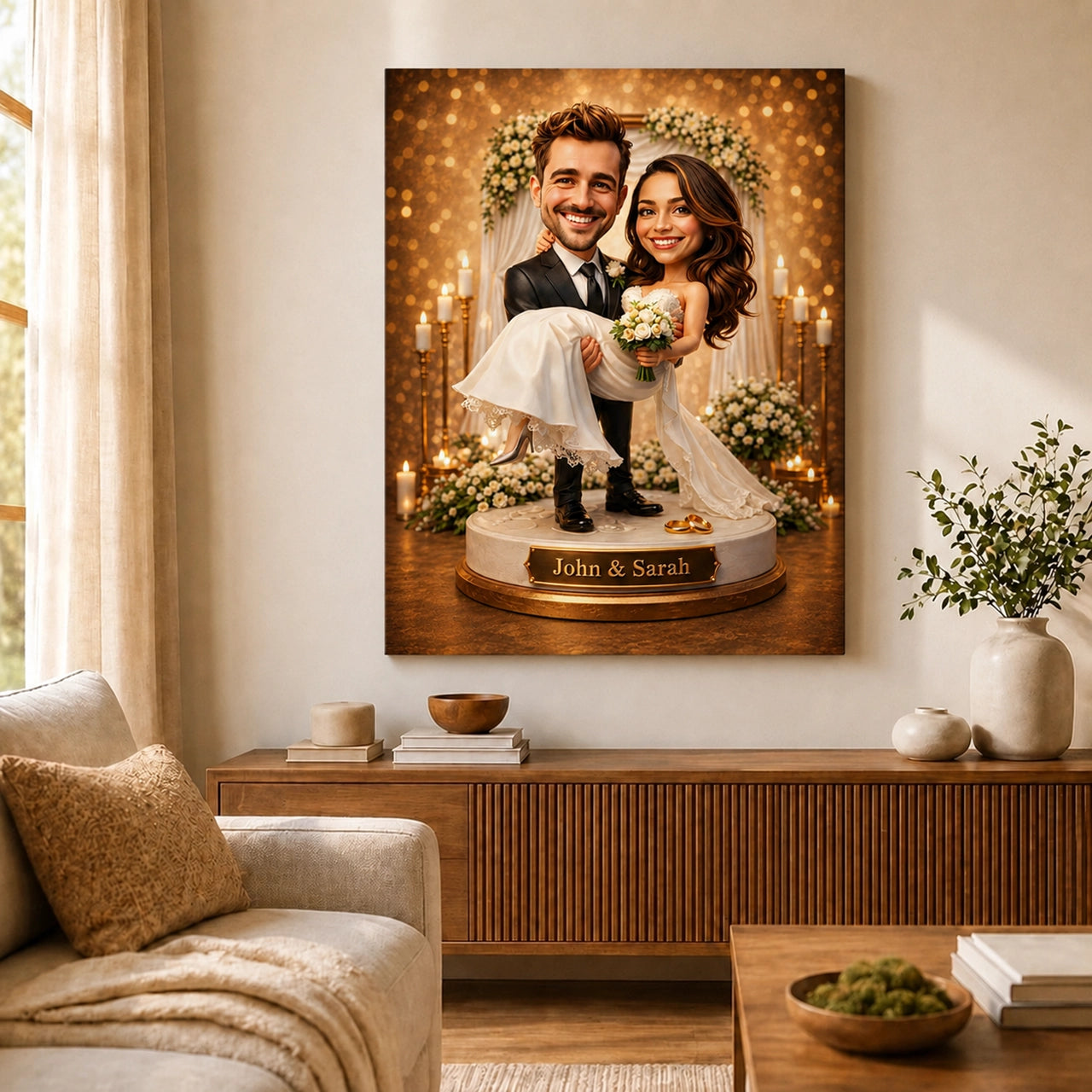 Wedding Caricature from Photo - Personalized Gift for Newlyweds