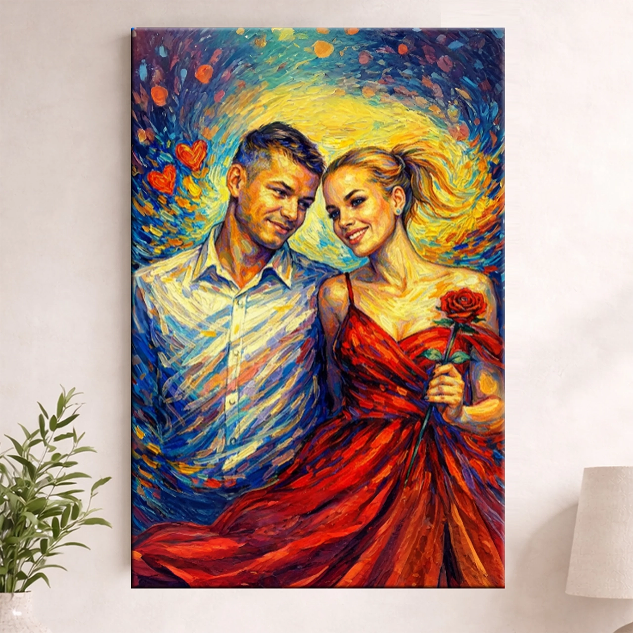 Personalized Oil Painting Portrait from Photo - Custom Couple Gift