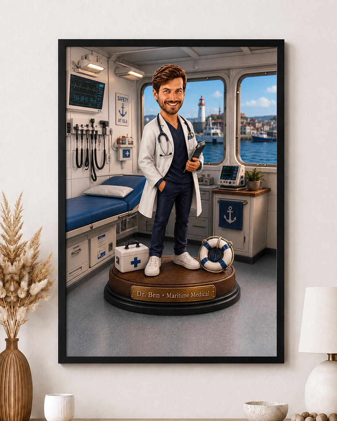 Doctor Caricature - Personalized Birthday Gift for Dad, Work Colleague, Husband