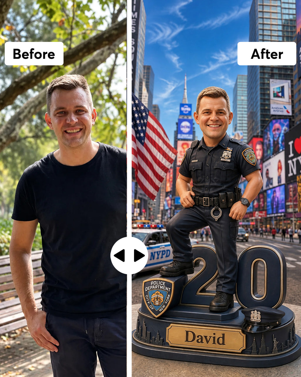 USA  Law Enforcement Portrait | Personalized Artwork from Your Photo (Copy)