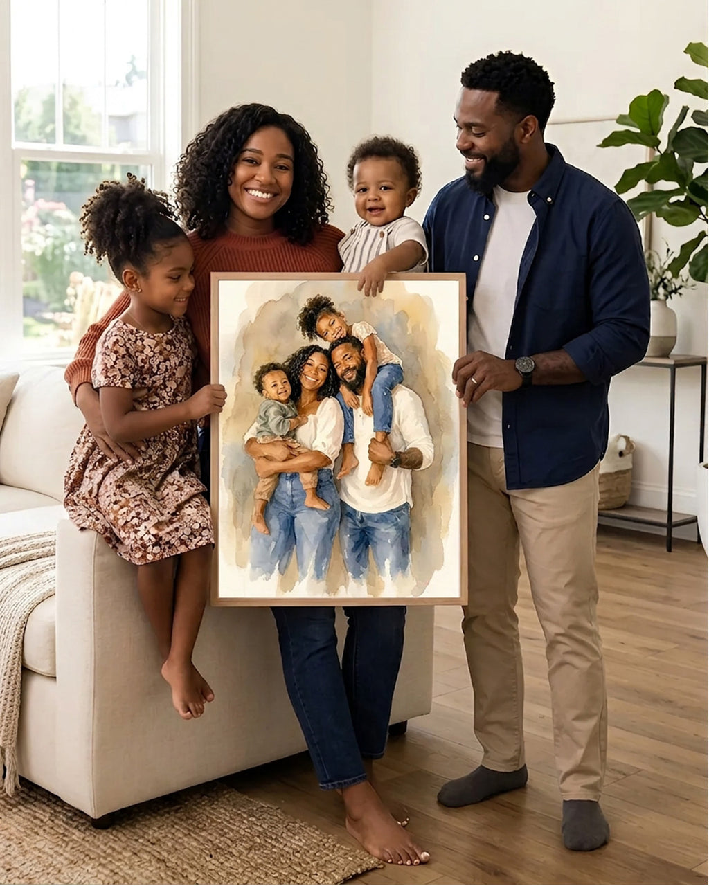 Custom Portrait From Photo, Personalized Wedding Gift, Watercolor Painting, Anniversary Gifts For Wife Husband