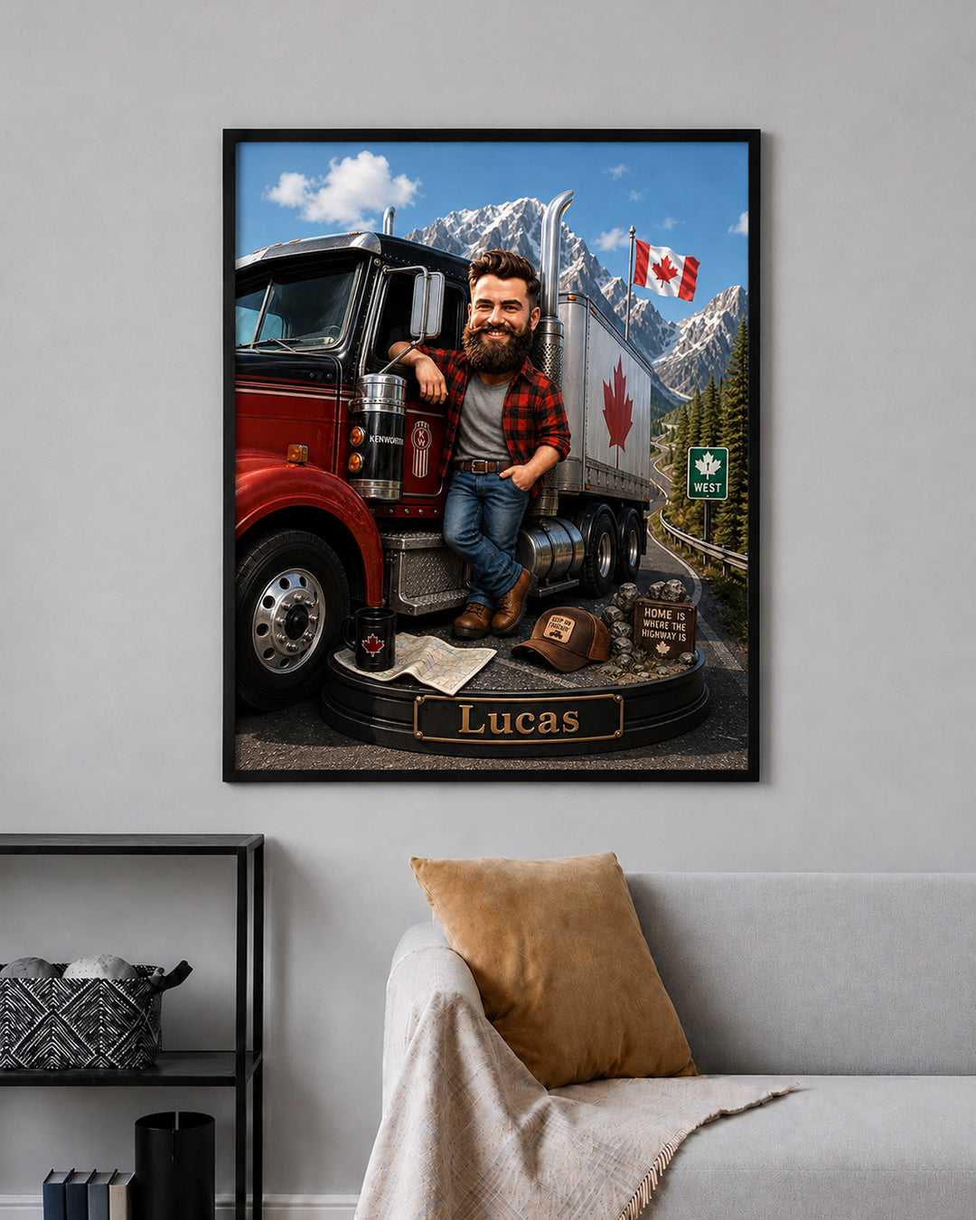 Truck Driver Caricature – For Dad, Work Colleague, Boyfriend