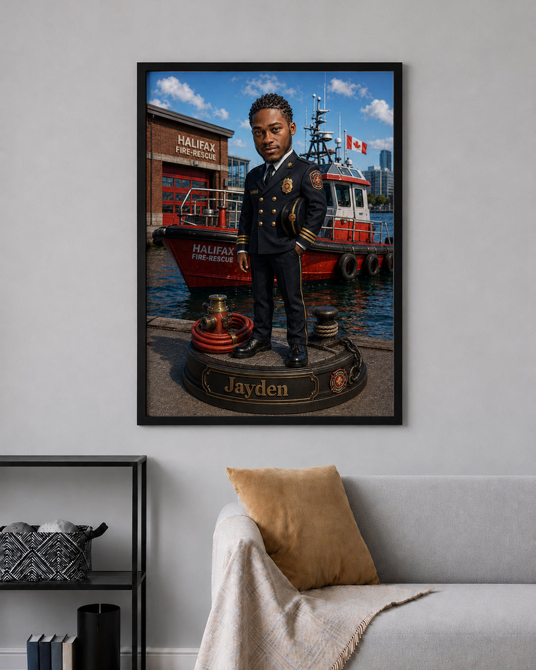 Firefighter Caricature from Photo - Birthday Gift for Husband