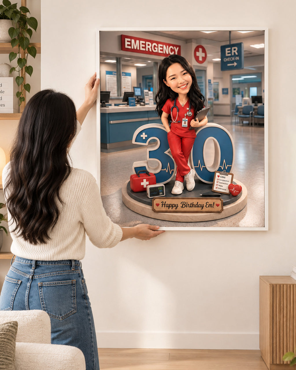 Personalized Healthcare Worker Portrait | Custom Image from Your Photo