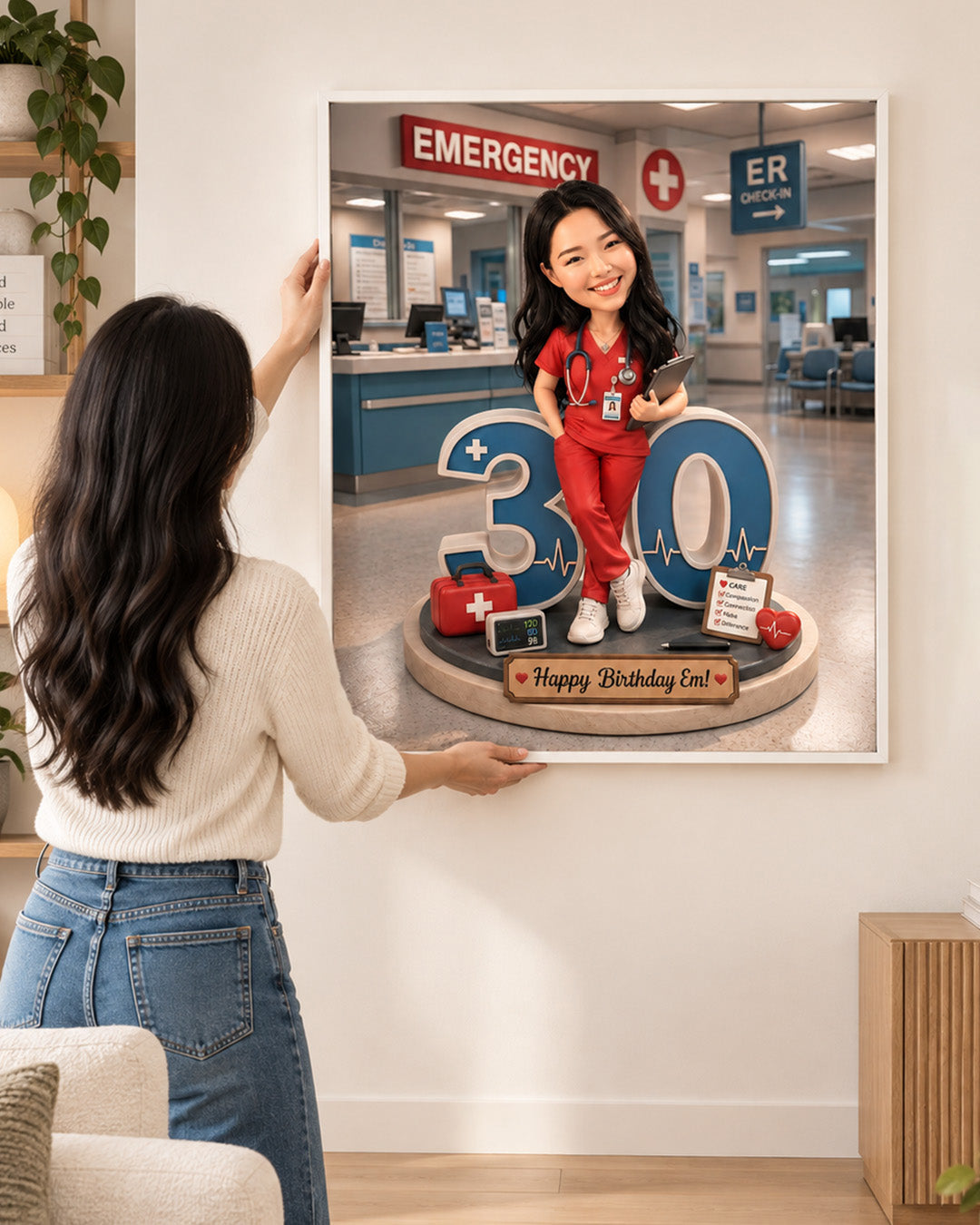 Personalized Healthcare Worker Portrait | Custom Image from Your Photo