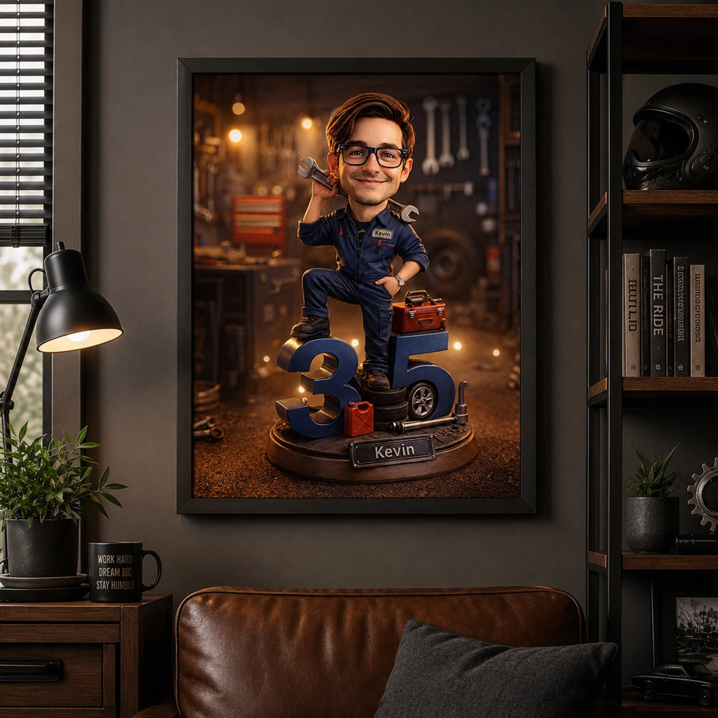 Photo to Canvas - Car Mechanic - Personalized Gift