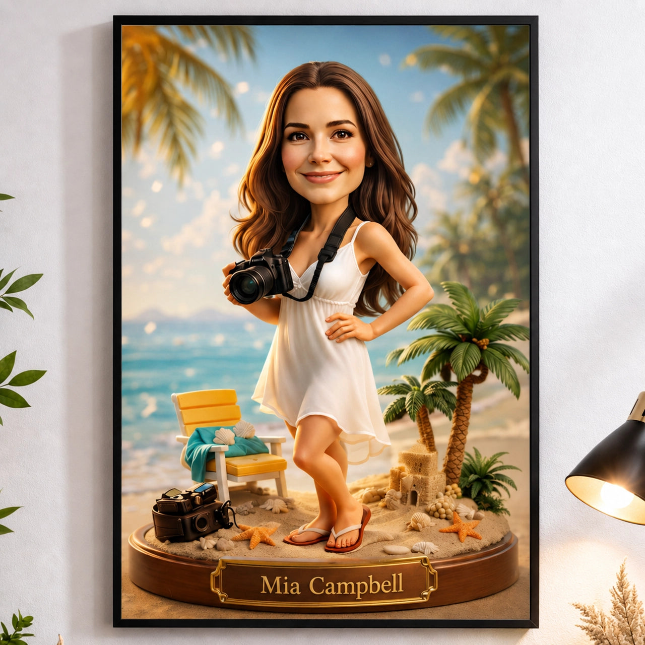 Traveler Caricature from Photo - Personalized Gift for Her