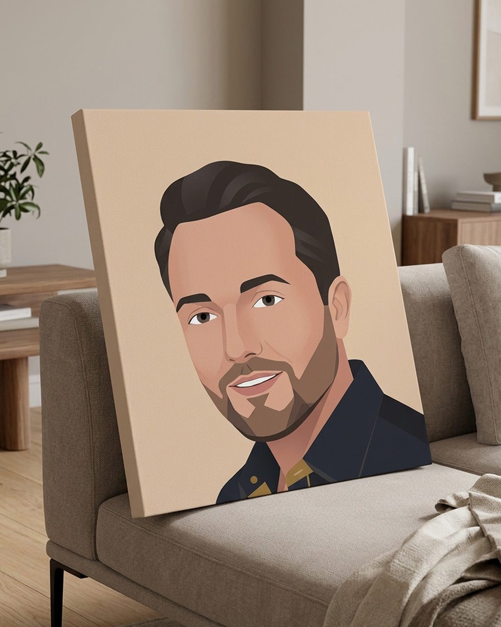 Custom Faceless Portrait from Photo | Personalized Canvas Print | Minimalist Digital Illustration | Unique Wall Art