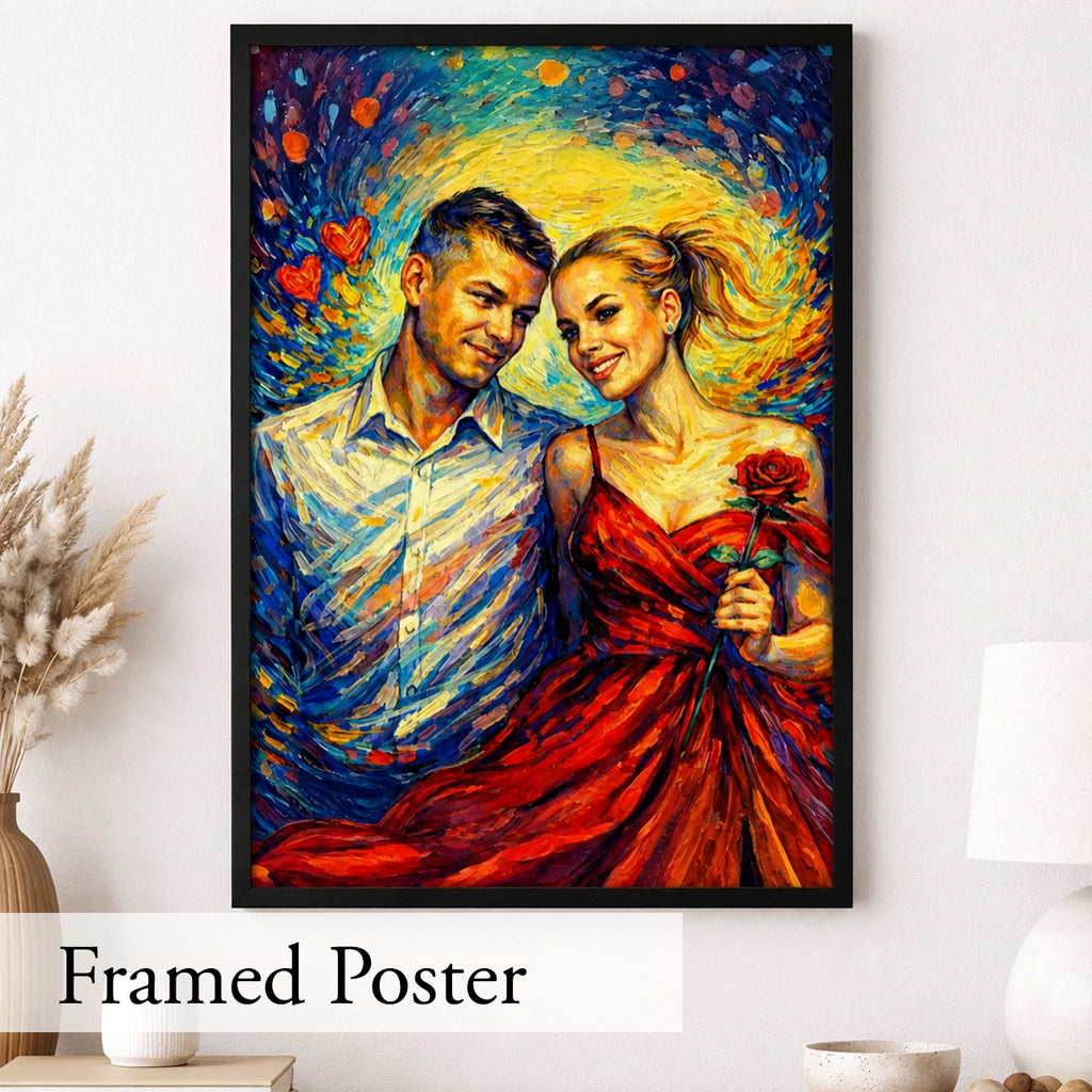 Personalized Oil Painting Portrait from Photo - Custom Couple Gift
