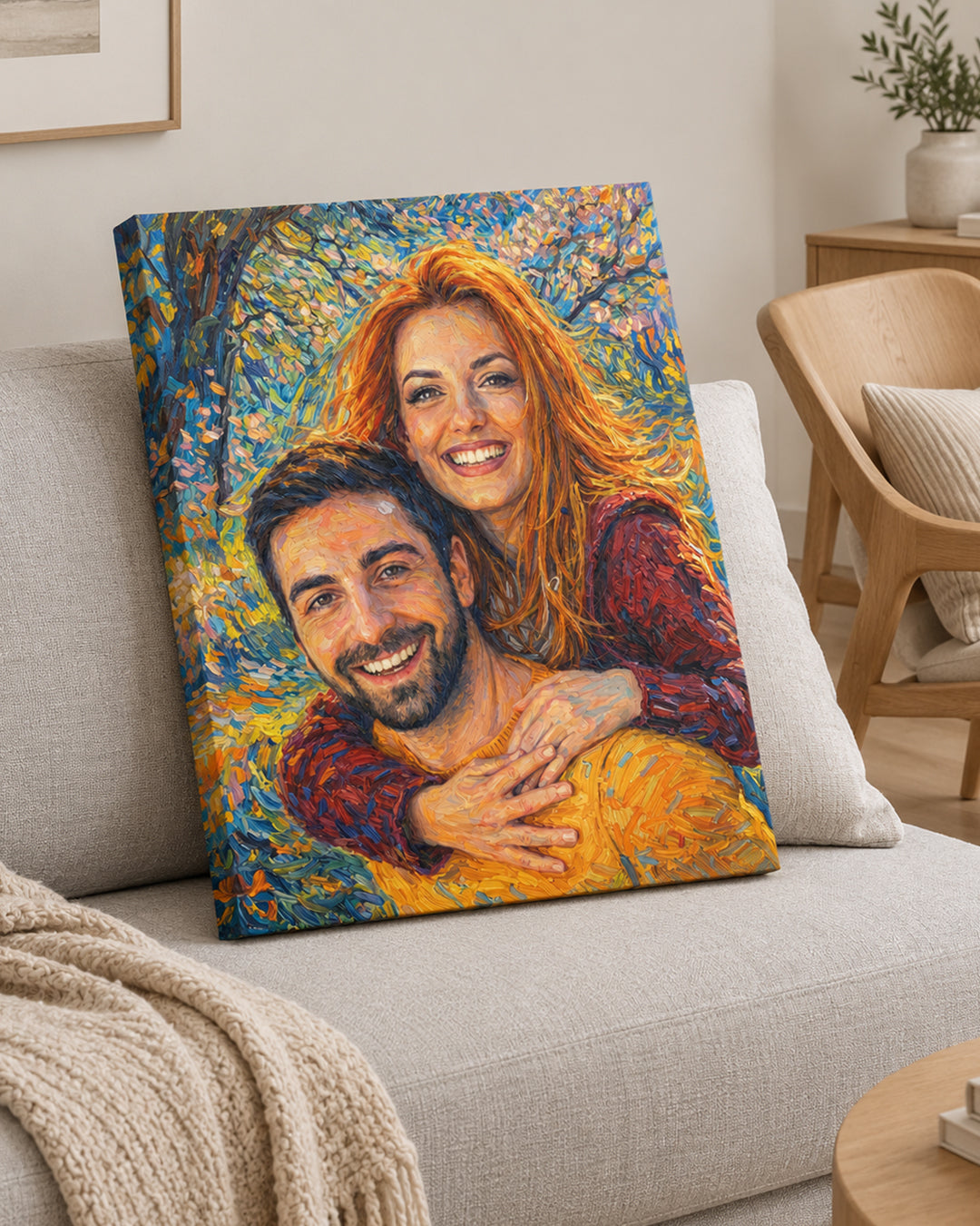 Oil Painting Look from Photo, Custom Oil Couple Portrait, Canvas wall art, Personalized Oil Painting Wall Art Canvas, Wedding Custom Canvas