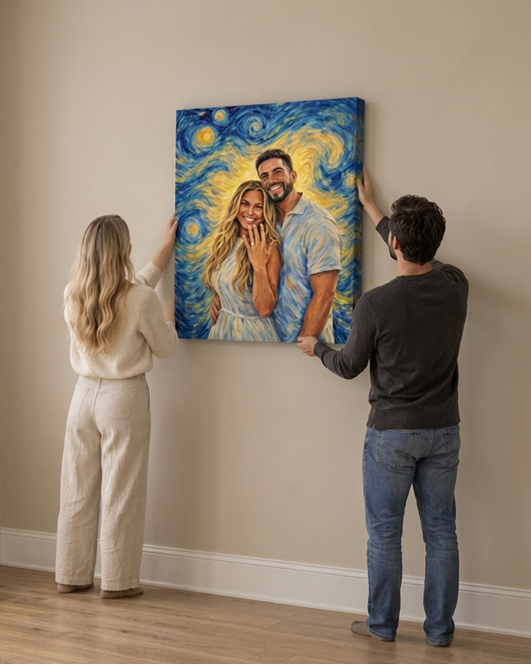 Oil Painting Look from Photo, Custom Oil Couple Portrait, Canvas wall art, Personalized Oil Painting Wall Art Canvas, Wedding Custom Canvas