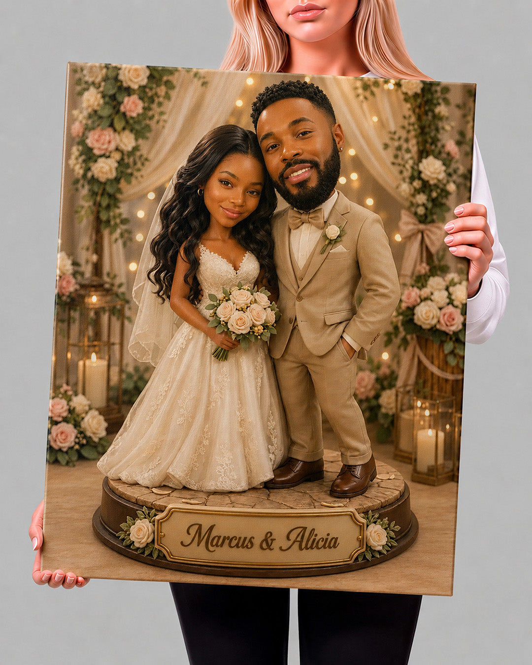 Wedding Couple Portrait  from Photo | Personalized Canvas Print | Custom Wedding Portrait | Unique Anniversary Gift