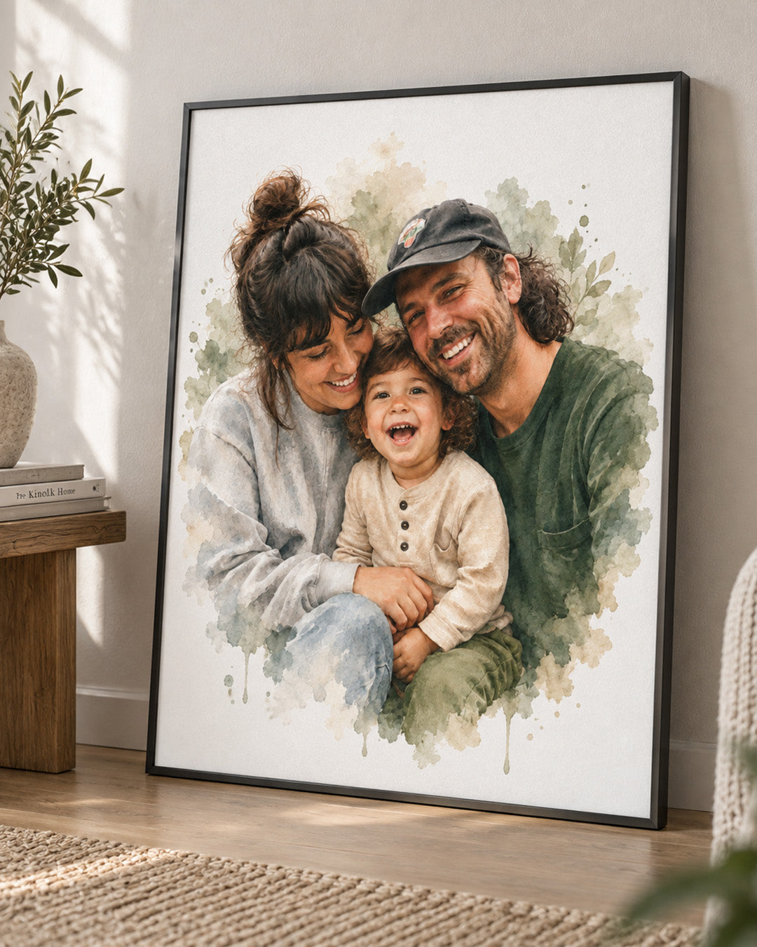 Soft Watercolor Couple Portrait from Photo, Custom Wedding Anniversary Christmas Gift for Wife Husband Parents, Engagement Gift for Friend, Unique Poster Wall Art