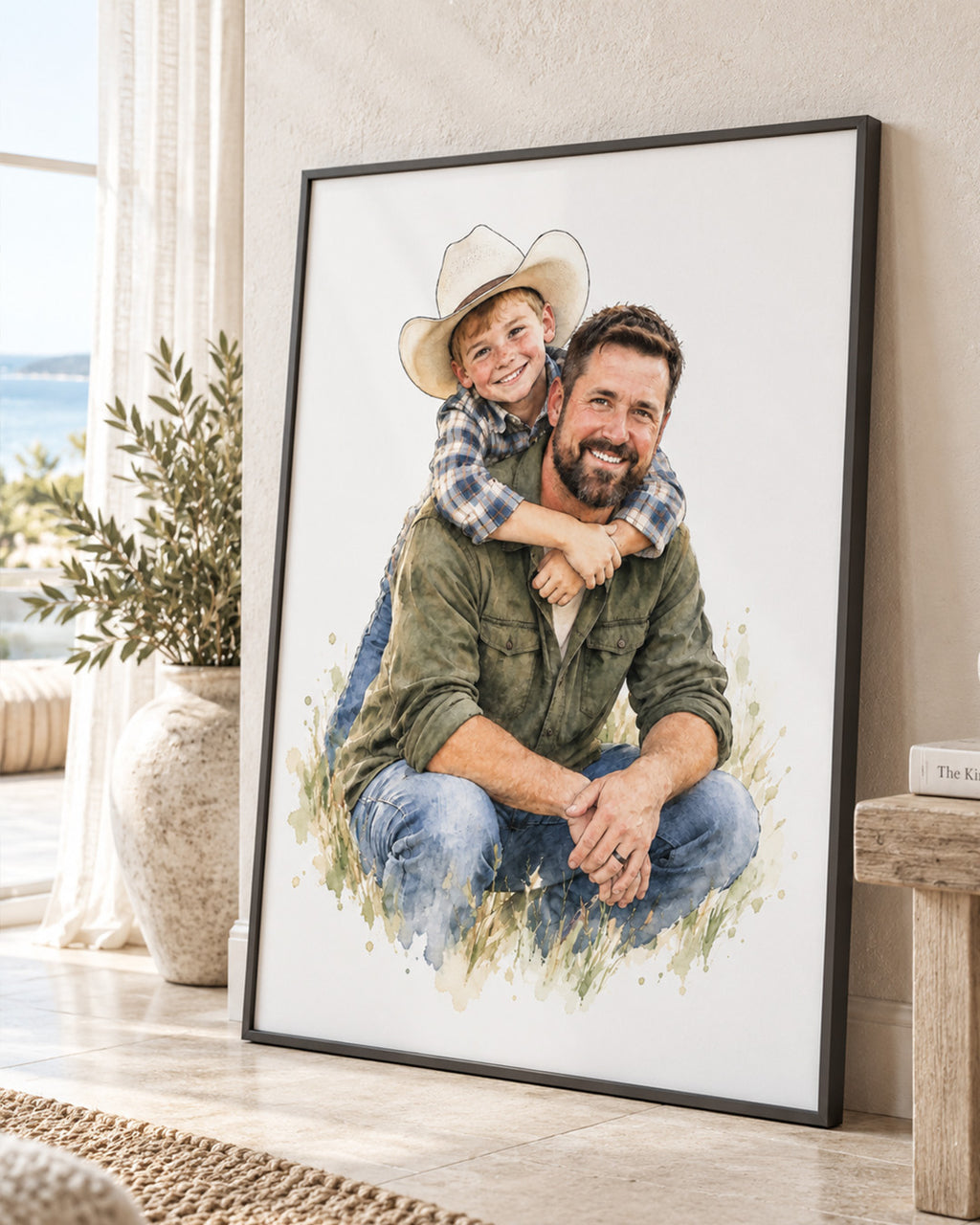 Delicate Watercolor Portrait from Photo – Personalized Canvas Painting, Custom Couple Wedding, Engagement & Anniversary Gift