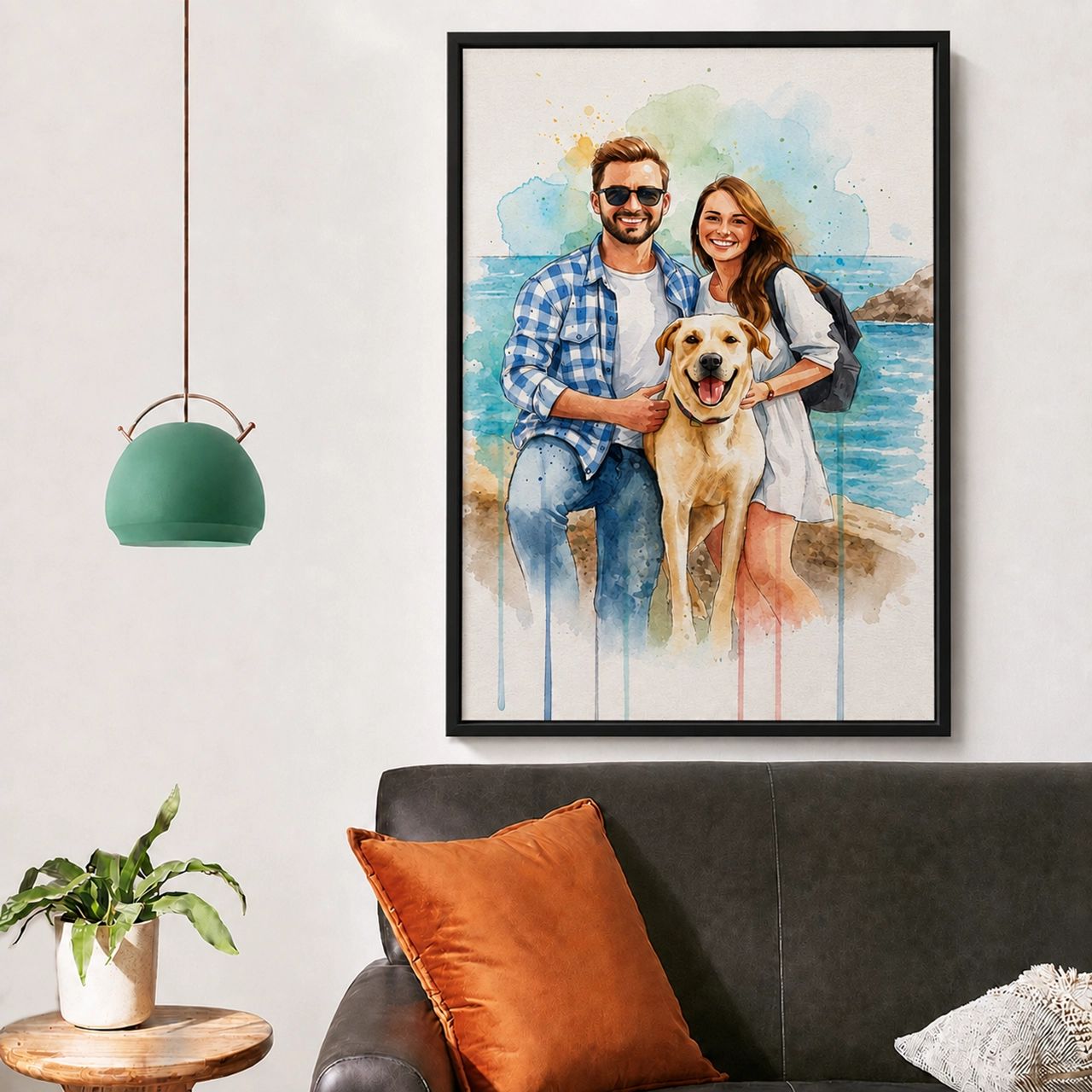 Personalized Watercolor Portrait from Photo - Custom Wall Art