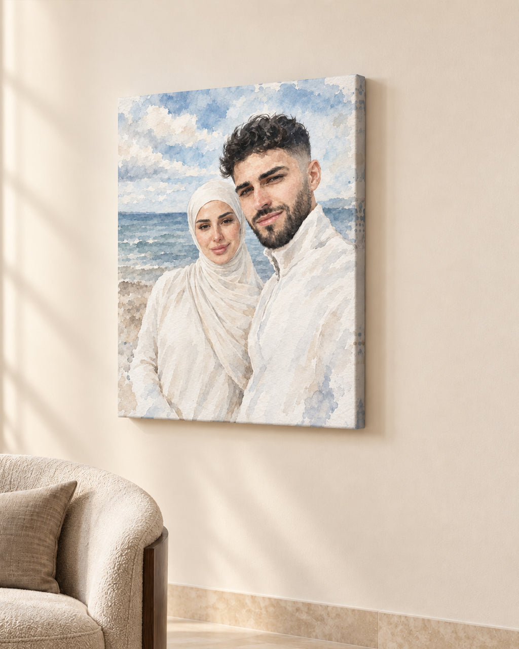 Custom Portrait From Photo, Personalized Wedding Gift, Watercolor Painting, Anniversary Gifts For Wife Husband