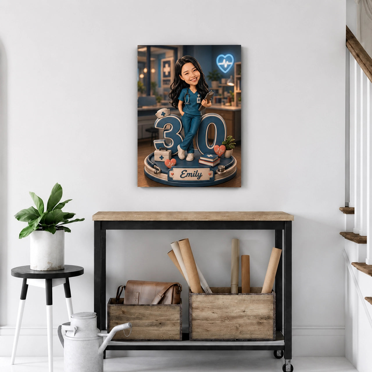Female Doctor Caricature from Photo - Personalized Gift for Her